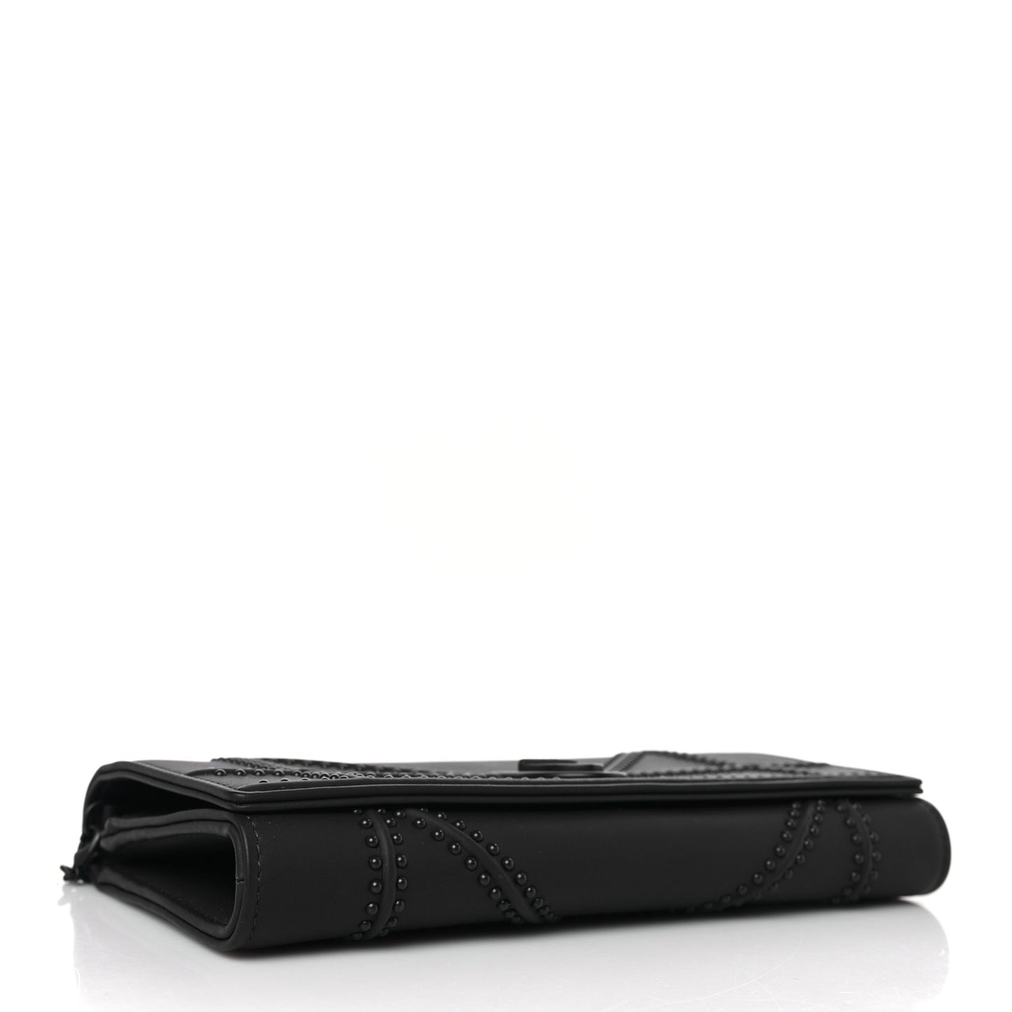 Matte Calfskin Studded Diorama Croisiere Chain Wallet Indigo