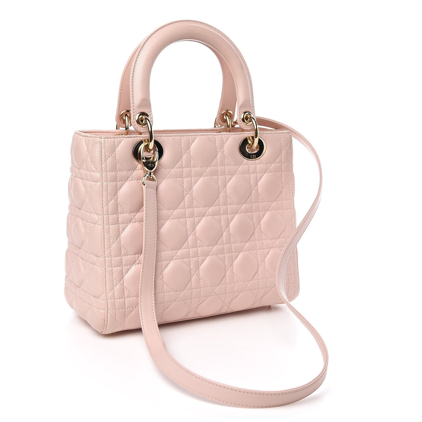 Lambskin Cannage Medium Lady Dior Light Pink