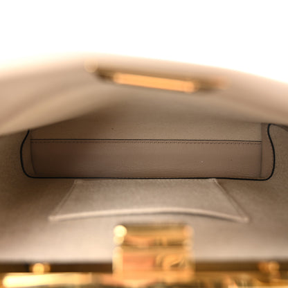 Fendi Vitello Seta Canvas FF Embroidered Mini Peekaboo Iconic Satchel Nuvola 5 of 11