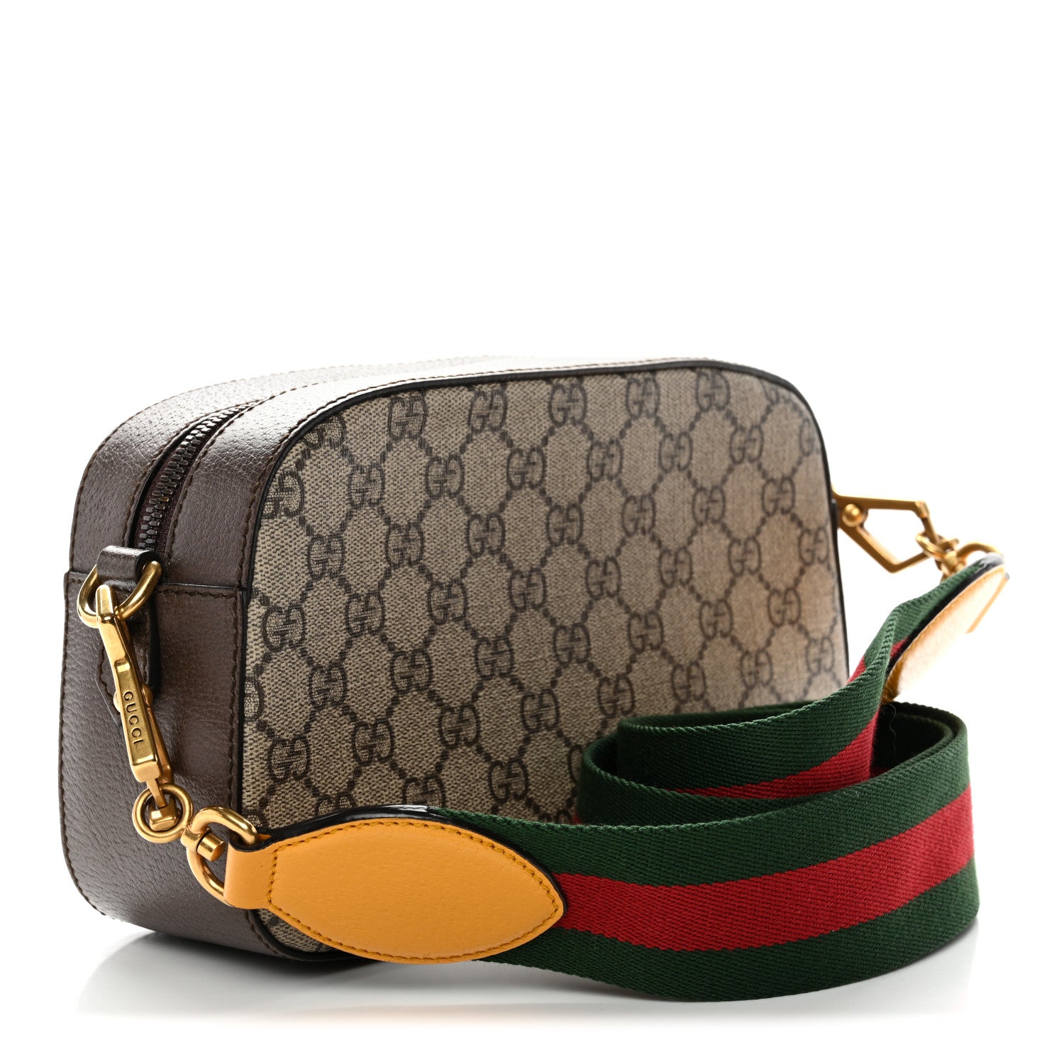 Gucci GG Supreme Monogram Web Neo Vintage Shoulder Bag Beige New Acero Crop 3 of 11