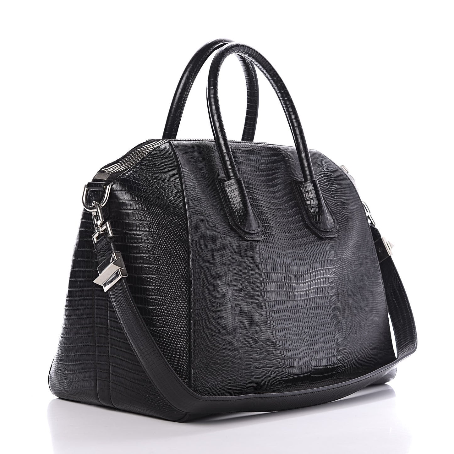 Calfskin Lizard Embossed Medium Antigona Black