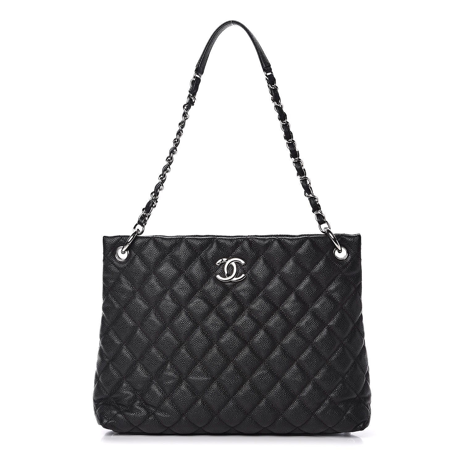 Chanel Caviar Quilted CC Shopping Tote Black 1 of 11