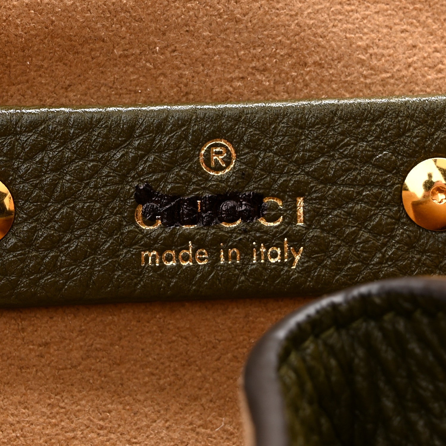 Gucci Grained Calfskin Softbit Maxi Shoulder Bag Forest Green 7 of 10
