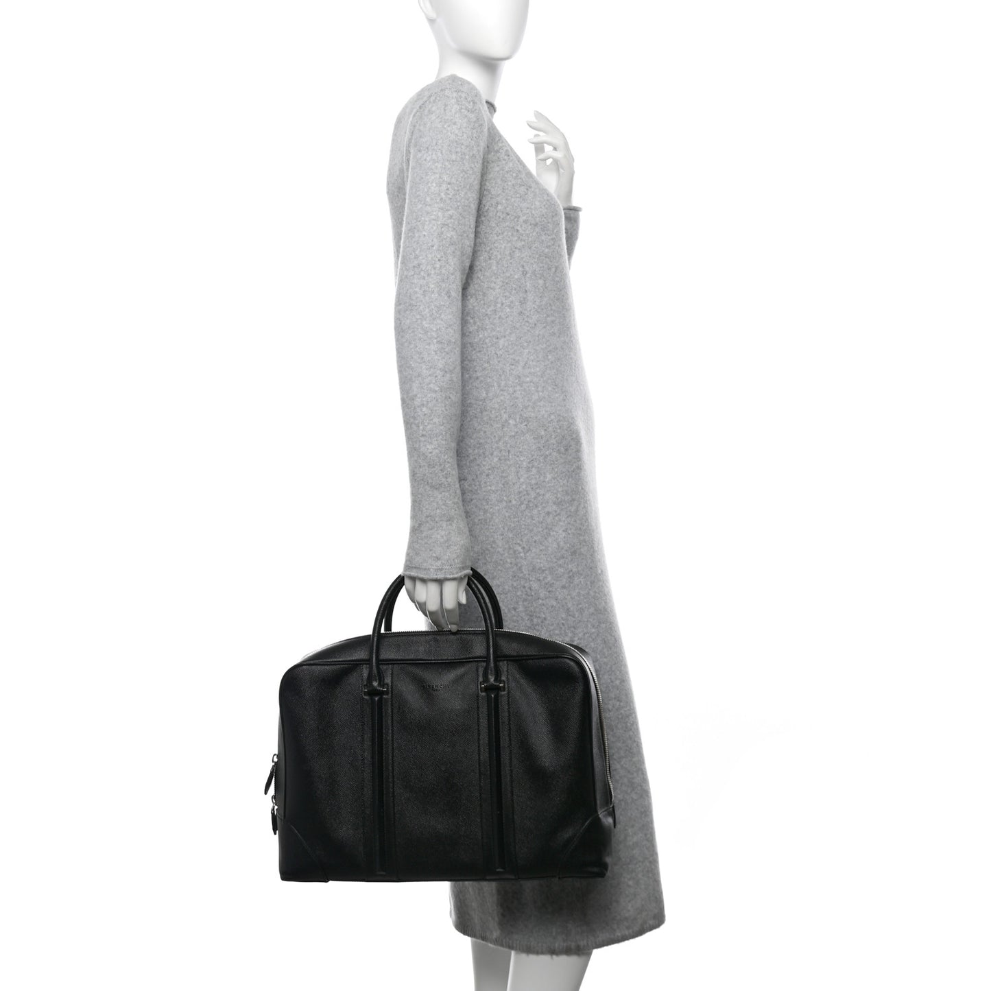 Grained Calfskin Briefcase Black