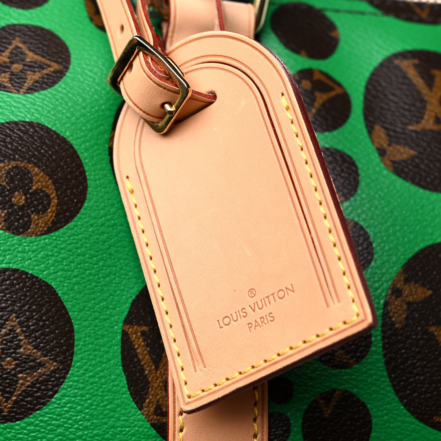 Monogram Kusama Pumpkin Dots Keepall Bandouliere 55 Green