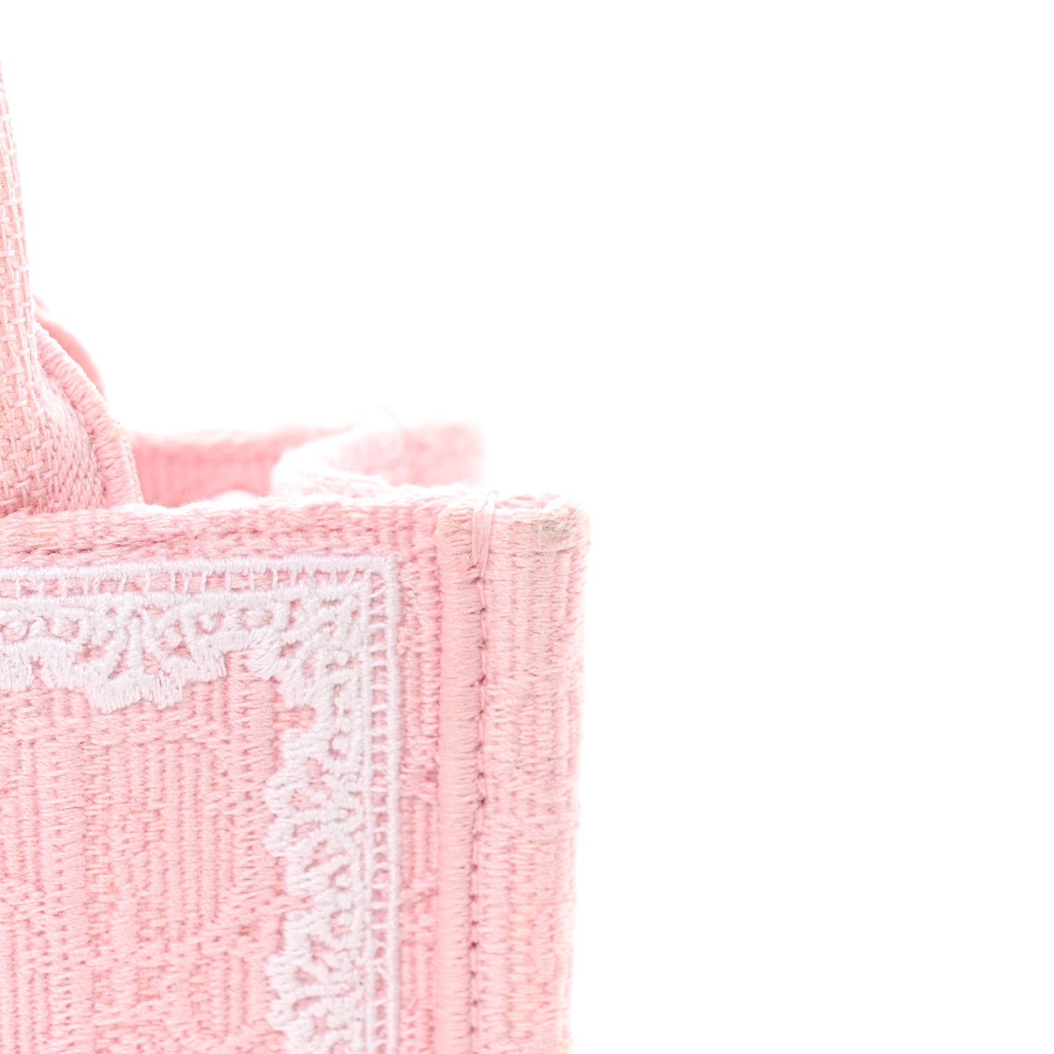 Christian Dior Cotton Toile De Jouy Oblique Embroidered Dior Medaillon Mini Book Tote With Strap Soupir Pink White 10 of 10