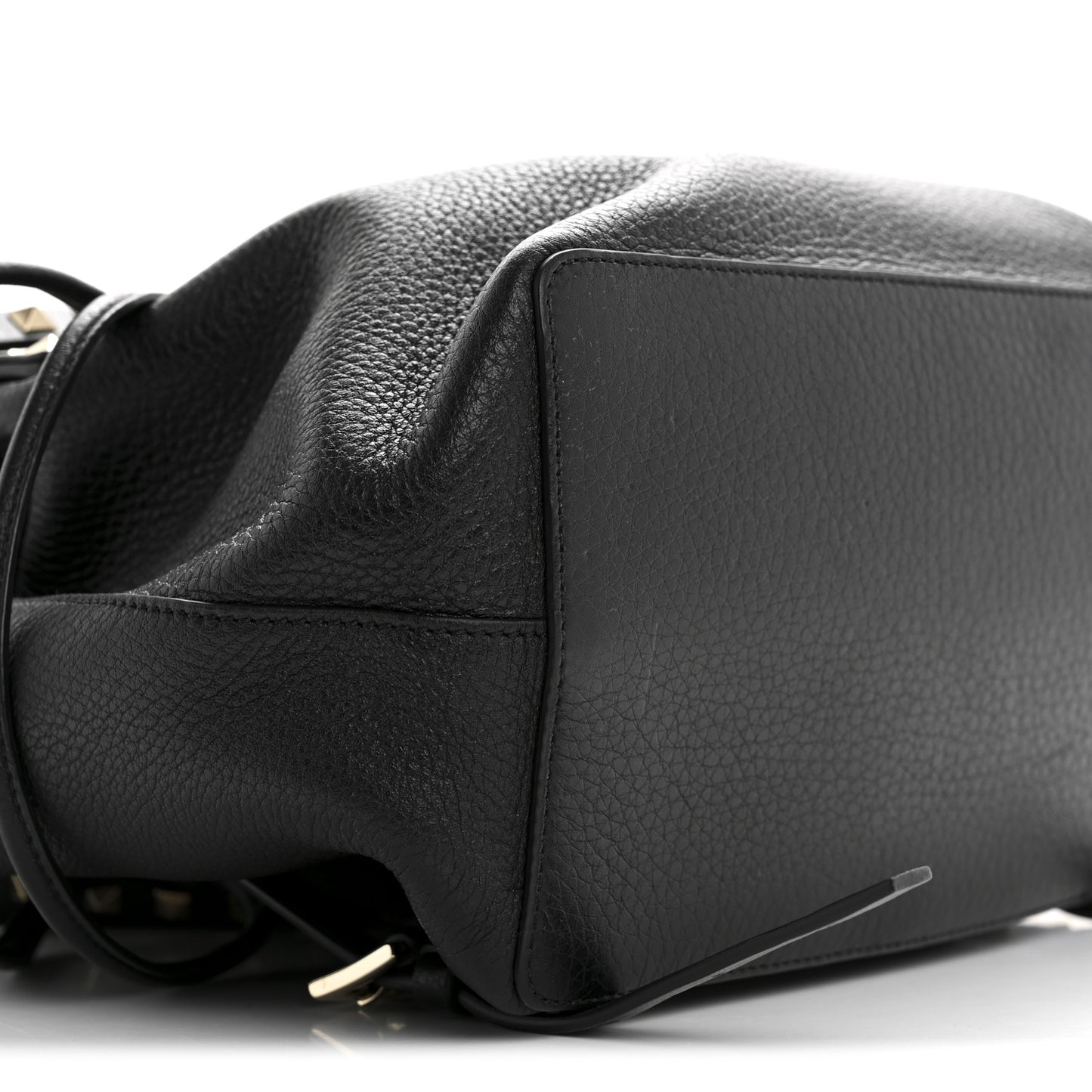 Grained Calfskin Rockstud Backpack Black