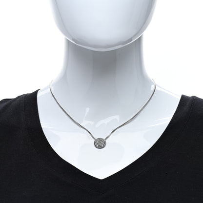 David Yurman Sterling Silver Diamond Petite Cable Coil Pendant Necklace 3 of 4