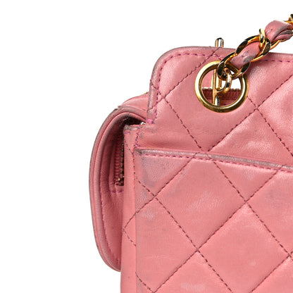 Chanel Lambskin Quilted Pocket Flap Shoulder Bag Pink 33 of 43