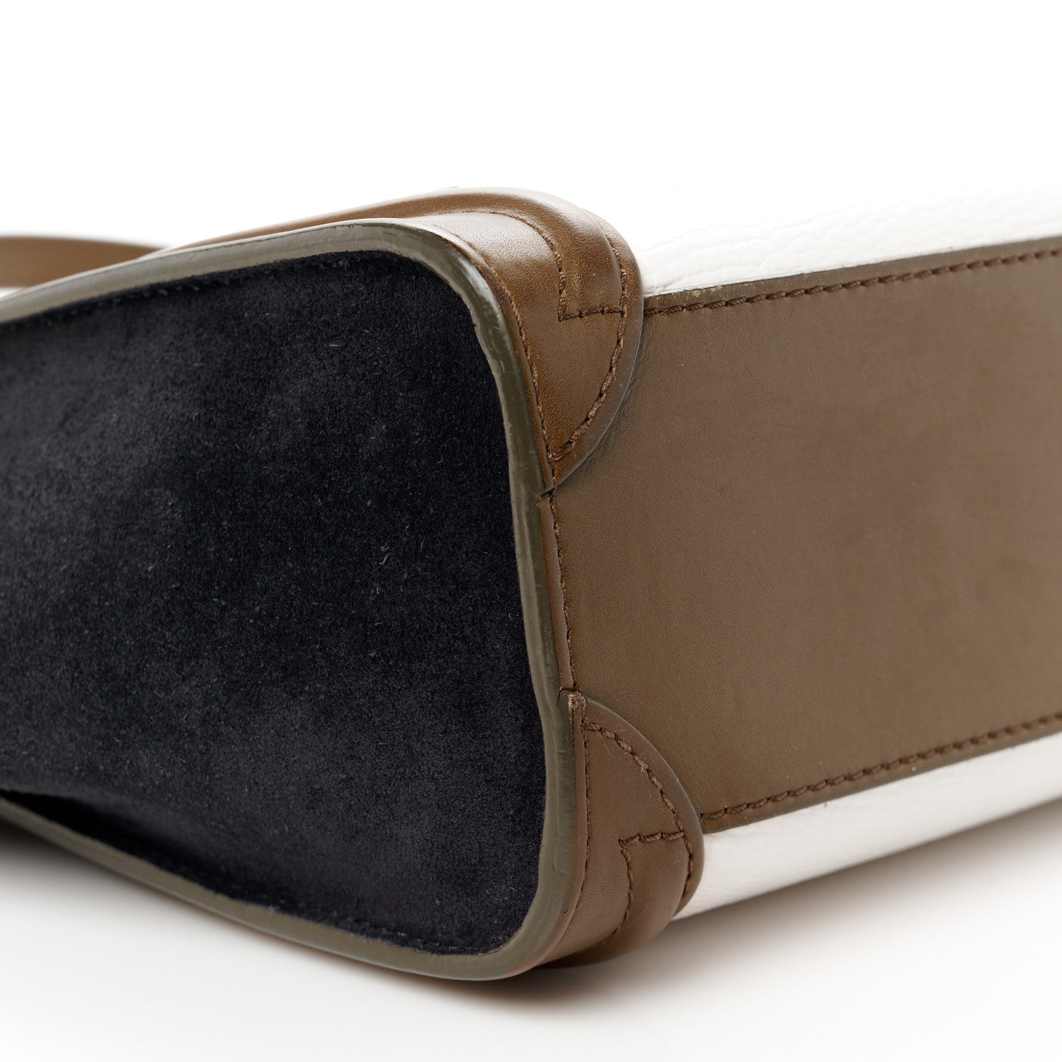 Celine Textured Calfskin Suede Nano Tri-Color Luggage Cream 9 of 11