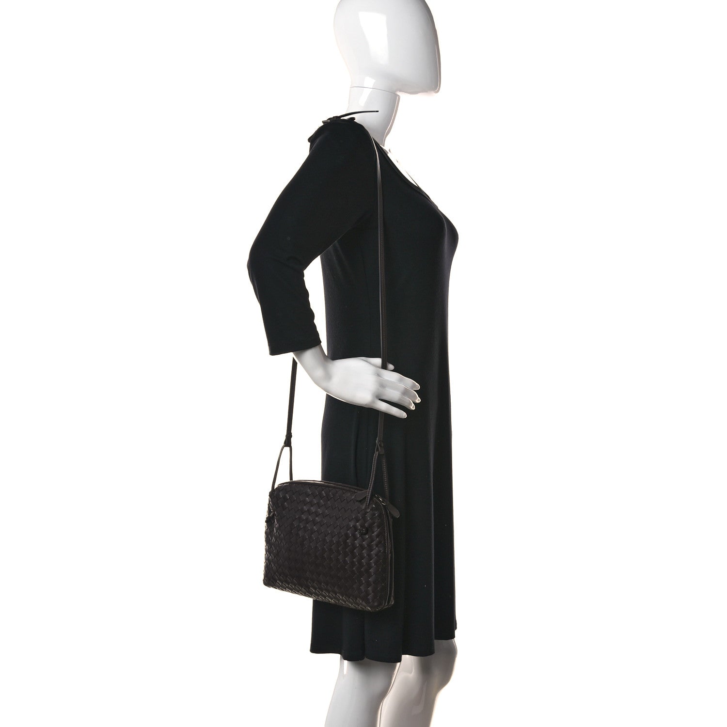 Bottega Veneta Nappa Intrecciato Nodini Crossbody Messenger Ebano 2 of 11