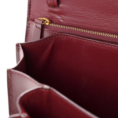 Celine Box Calfskin Medium Classic Box Flap Bag Burgundy 12 of 13