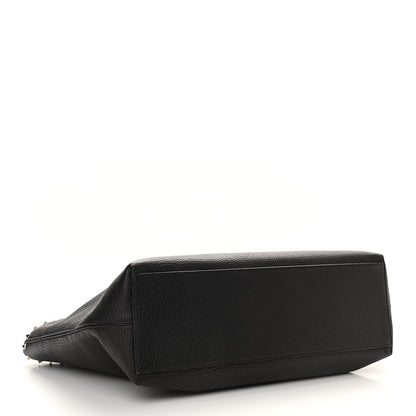 Valentino Garavani Grained Calfskin Rockstud Shoulder Tote Black 4 of 9