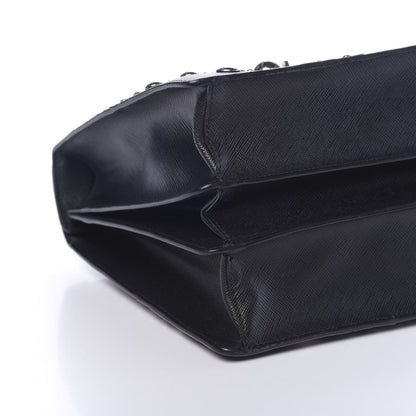 Prada Saffiano Studded Double Zip Tote Black 8 of 9