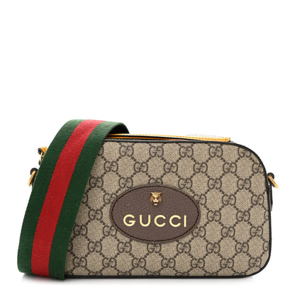 Gucci GG Supreme Monogram Web Neo Vintage Shoulder Bag Beige New Acero Crop 1 of 11