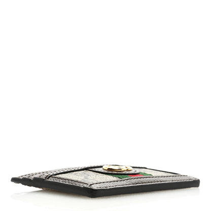 Gucci GG Supreme Monogram Textured Dollar Calfskin Ophidia Card Holder Beige Ebony New Acero 4 of 6