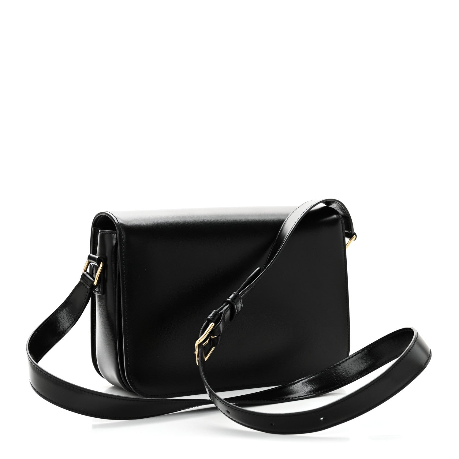 Celine Shiny Calfskin Medium Triomphe Black 3 of 10