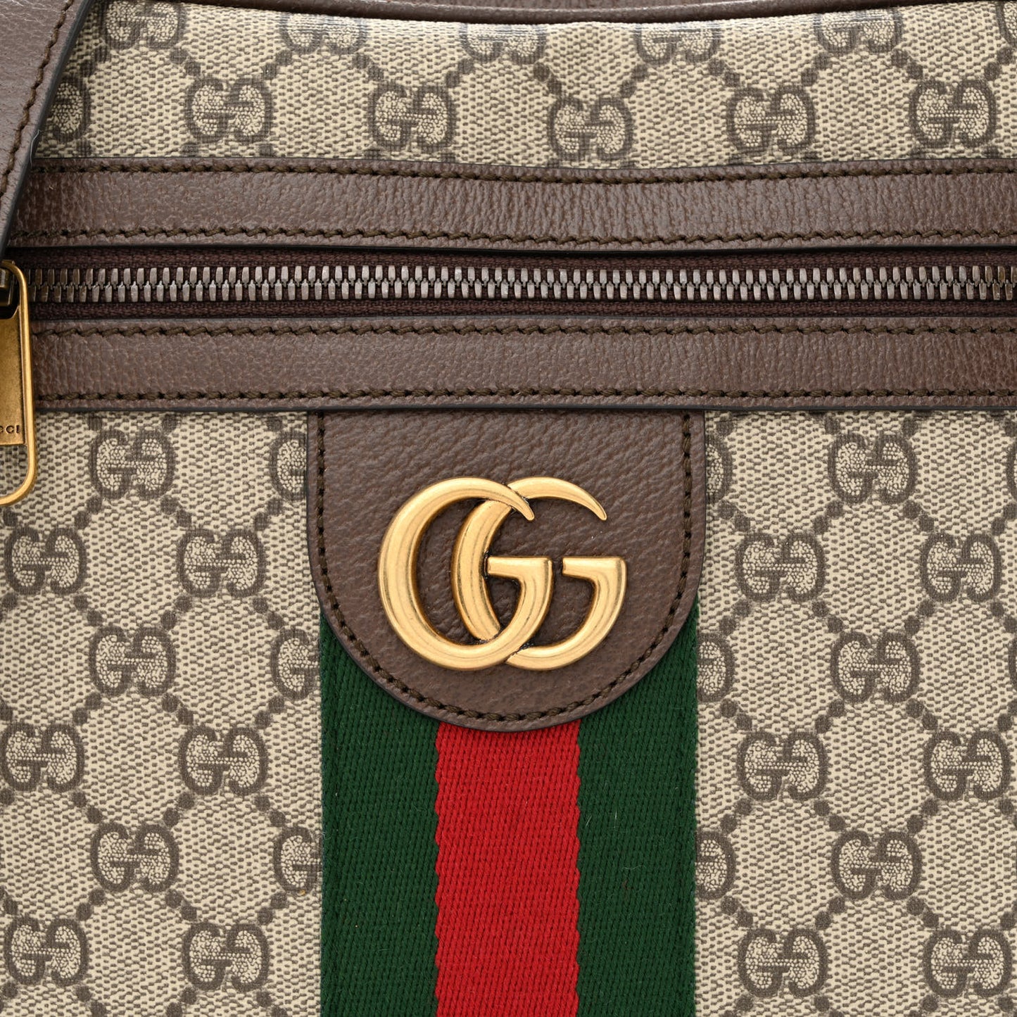 GG Supreme Monogram Web Small Ophidia Messenger Bag Brown