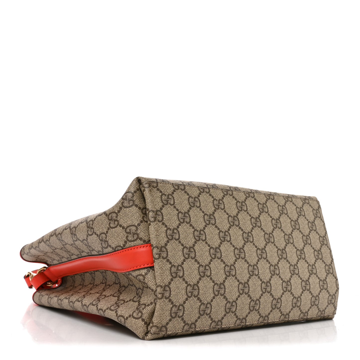 GG Supreme Monogram Medium Emblem Bucket Bag Beige Orange