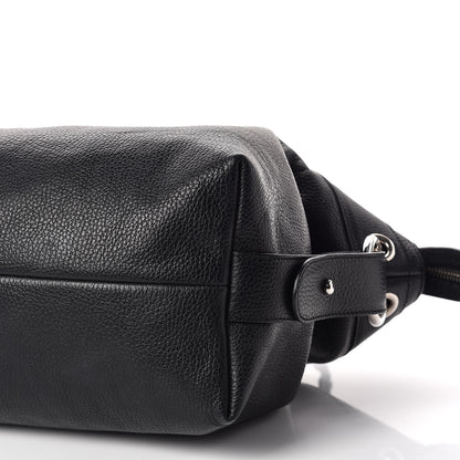 Gucci Pebbled Calfskin Large Bamboo Bar Tassel Shoulder Bag Black 6 of 9