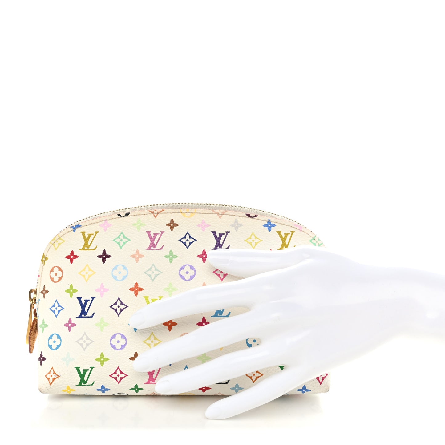Monogram Multicolor Cosmetic Pouch White Litchi