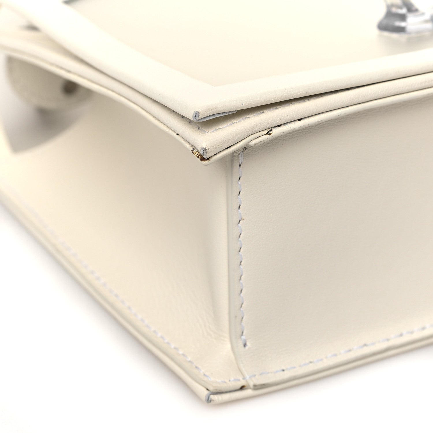 Alexander McQueen Polyurethane Calfskin Transparent Jeweled Knuckle Satchel Clear White 7 of 9