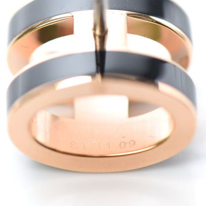 Hermes Rose Gold Lacquered Pop H Earrings Black 4 of 4