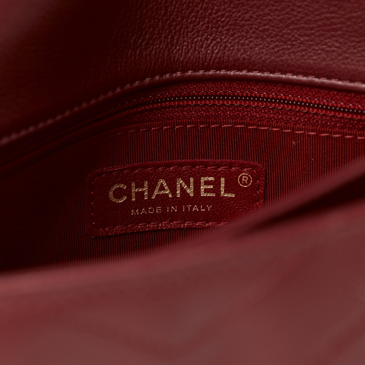 Chanel Grained Calfskin Small Chevron Chic Top Handle Flap Red 6 of 10