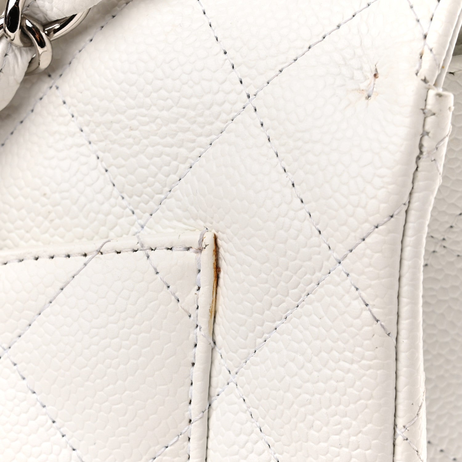 Chanel Caviar Quilted Jumbo Single Flap White 11 of 19