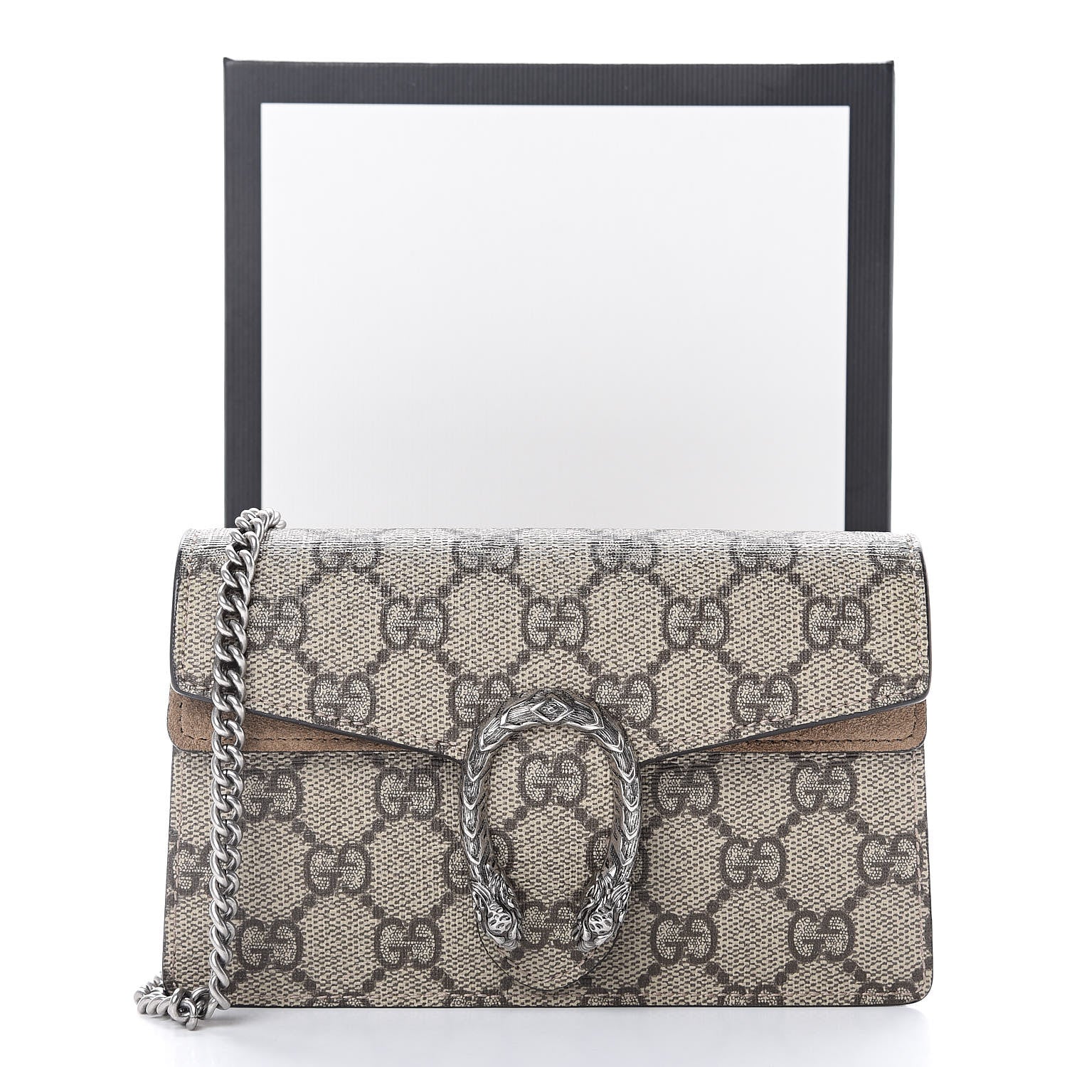 Gucci GG Supreme Monogram Super Mini Dionysus Shoulder Bag Taupe 10 of 10