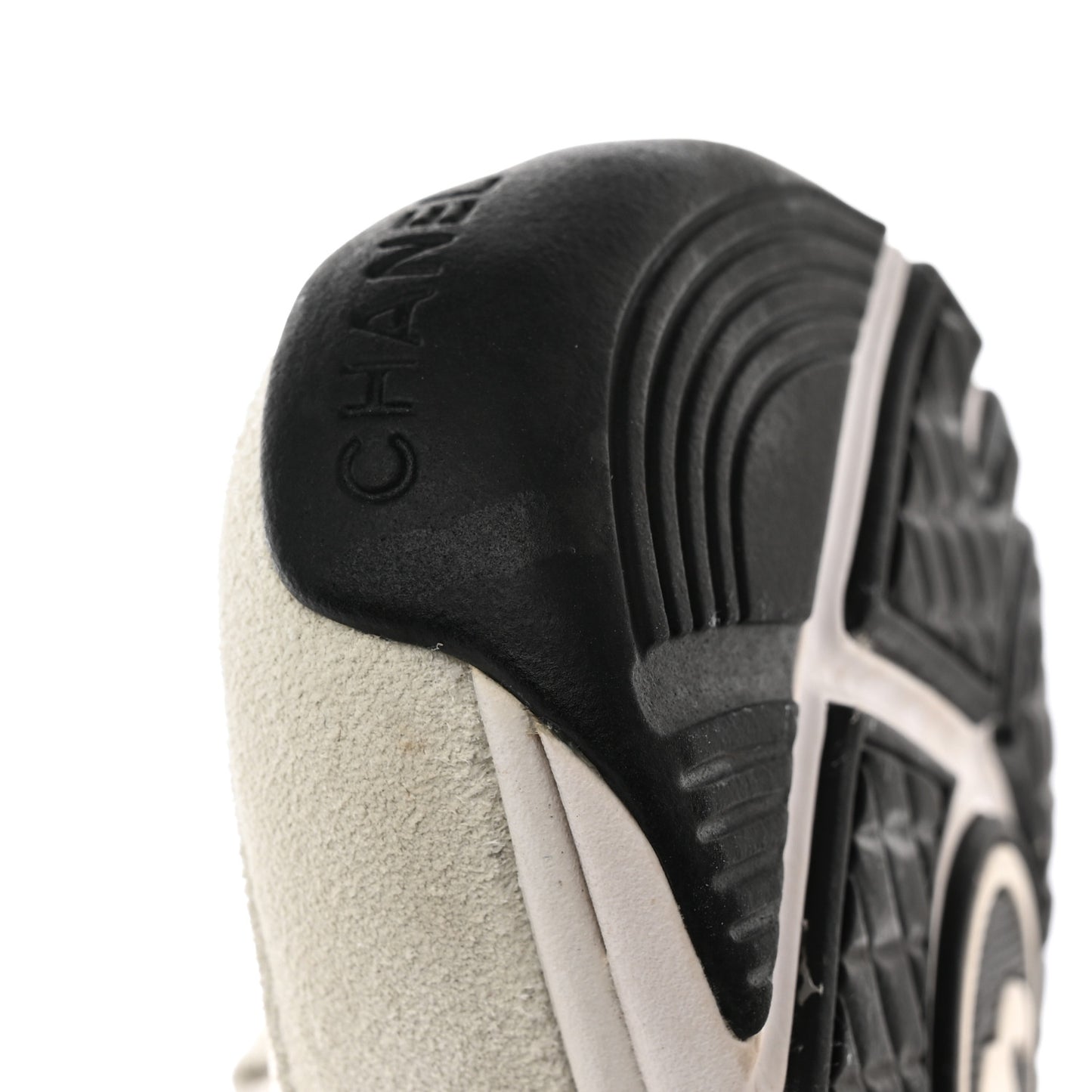 Mesh Suede Fabric Womens CC Sneakers 40 White Ivory Light Beige