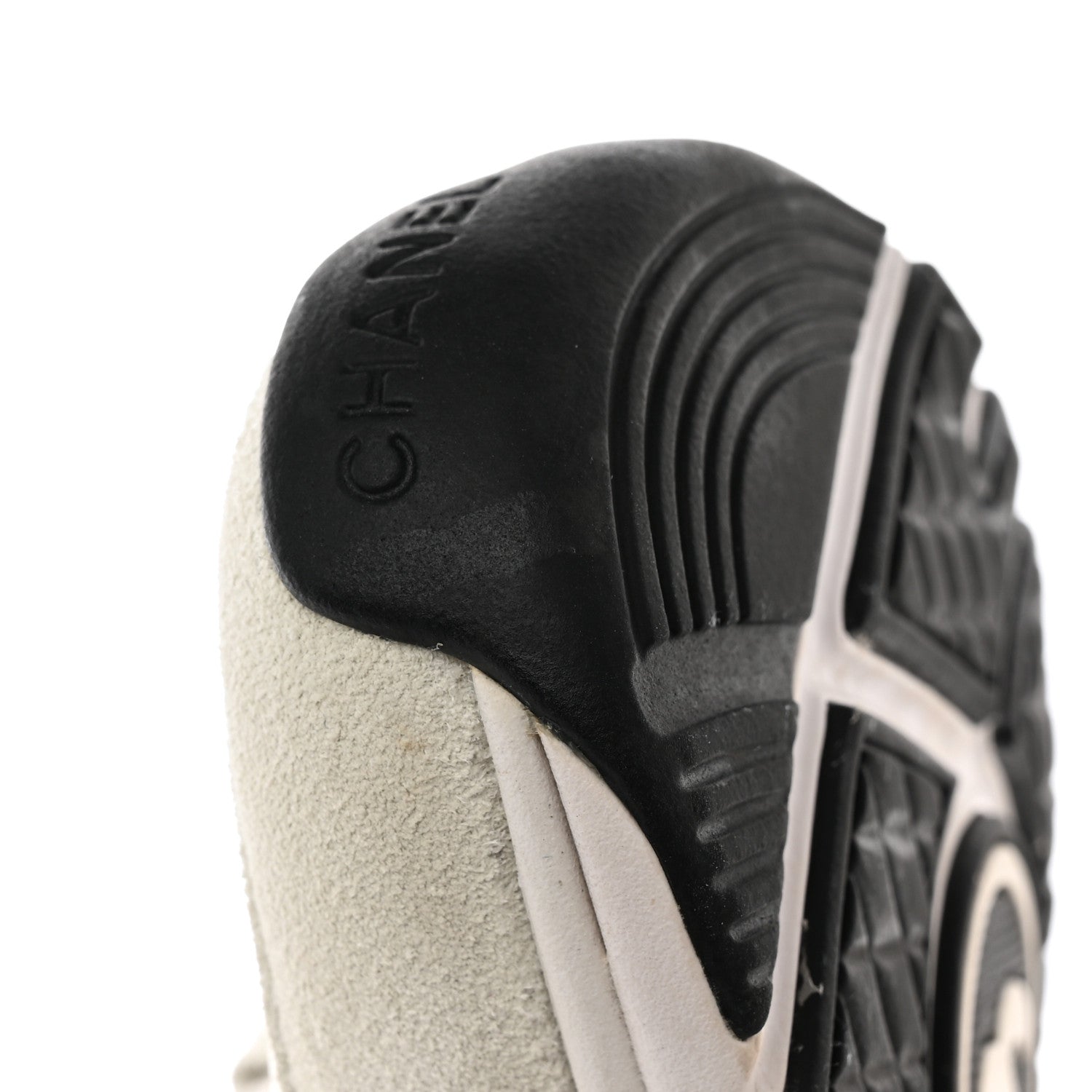 Chanel Mesh Suede Fabric Womens CC Sneakers 40 White Ivory Light Beige 12 of 18