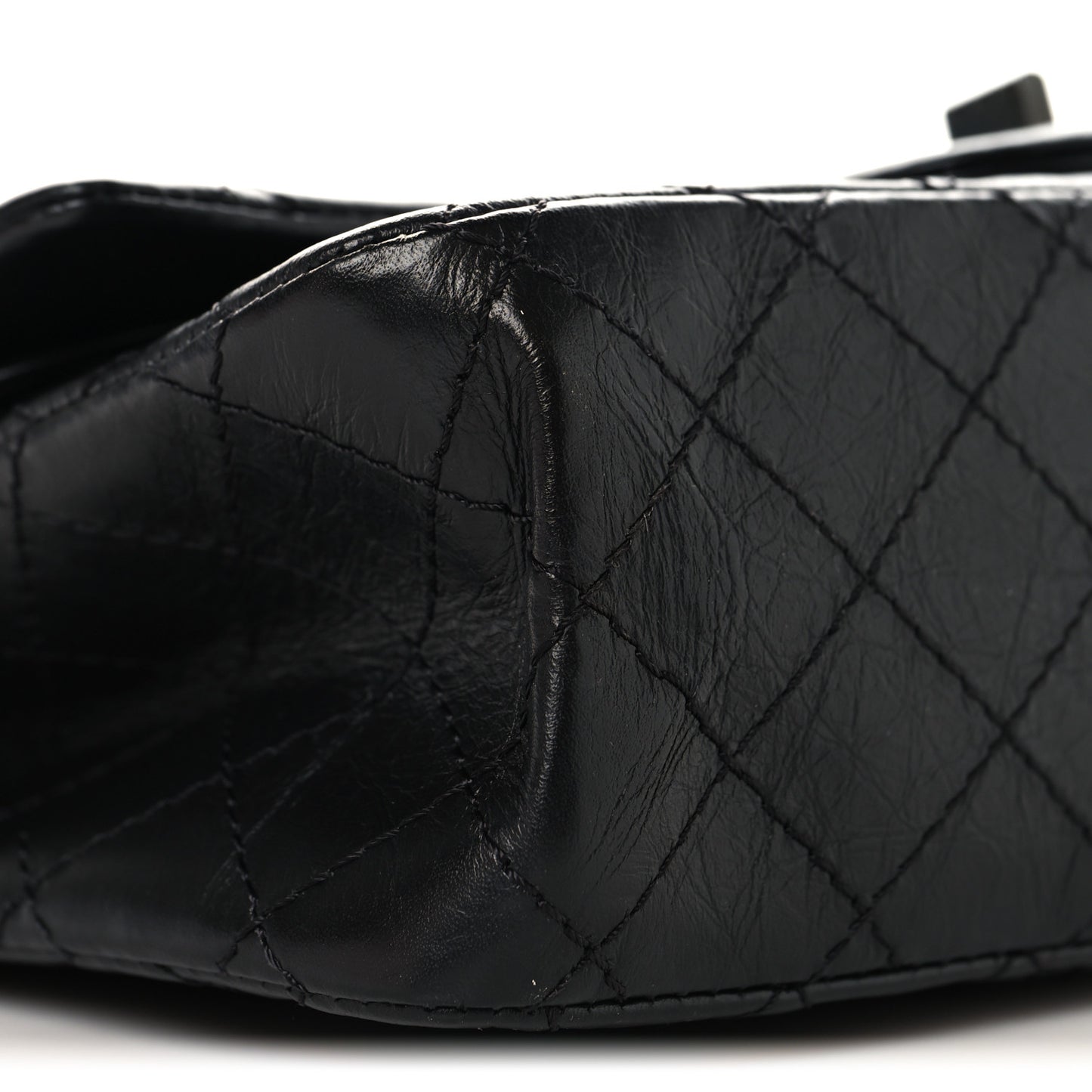 Aged Calfskin Quilted 2.55 Reissue 225 Flap So Black