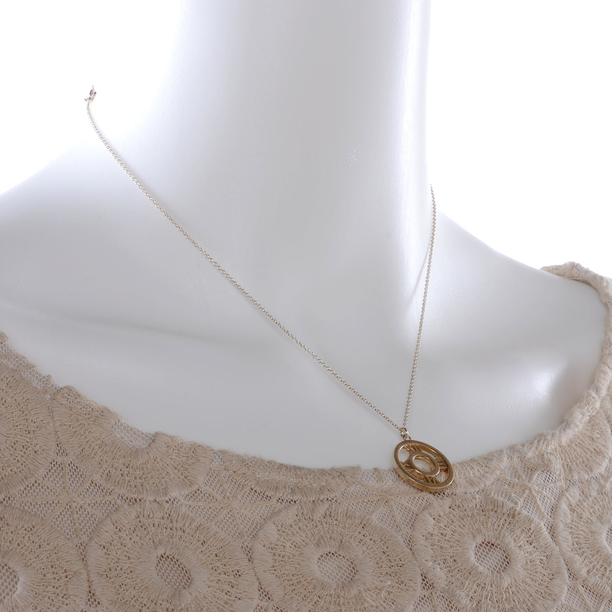 Tiffany Sterling Silver Round Atlas Pendant Necklace 2 of 6