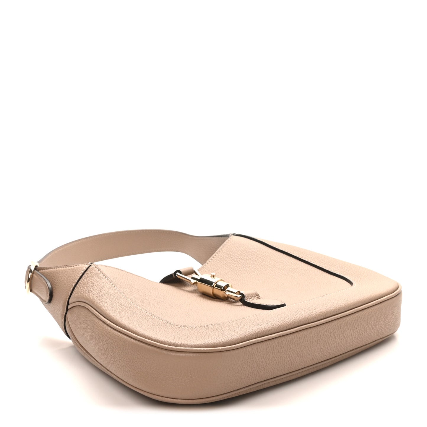 Grained Calfskin Web Medium Jackie 1961 Hobo Taupe