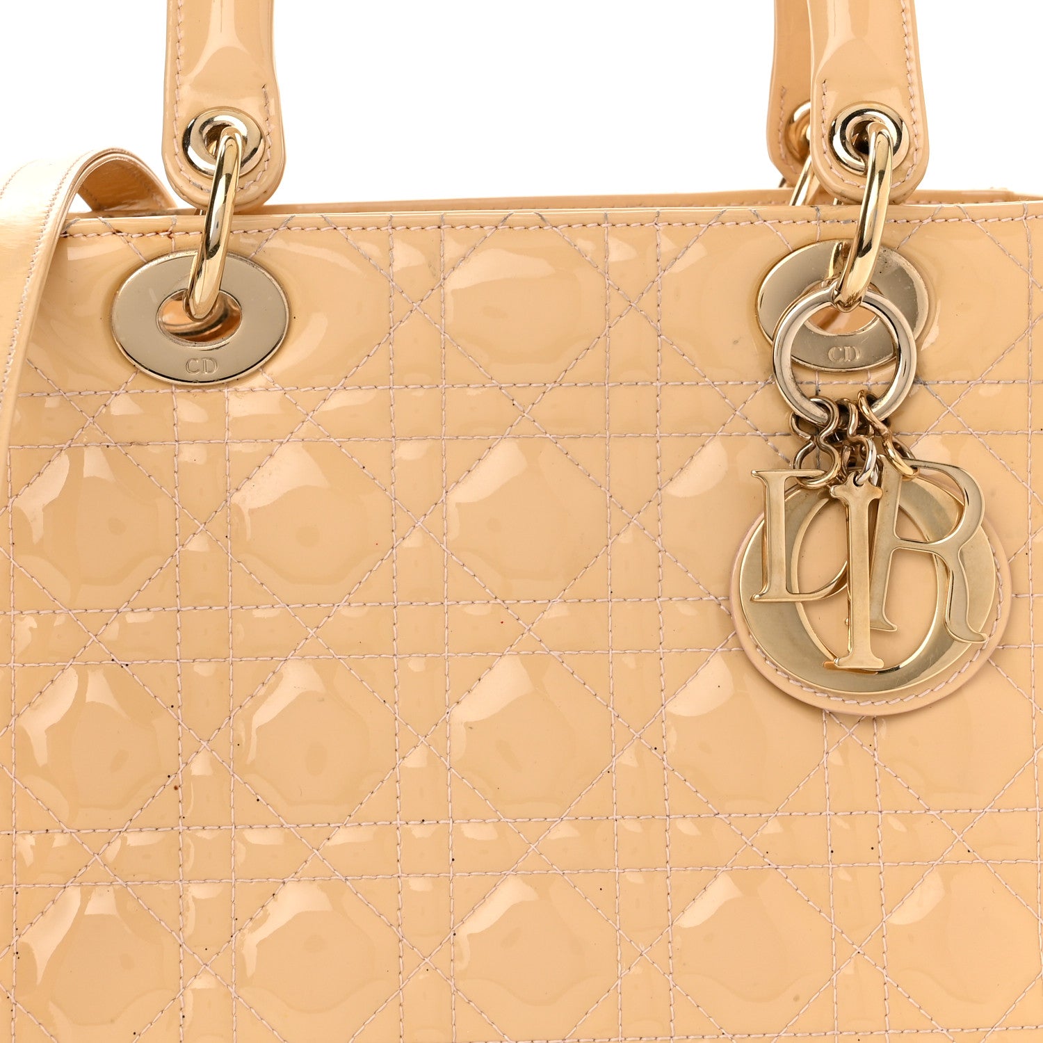 Christian Dior Patent Cannage Medium Lady Dior Beige 8 of 16