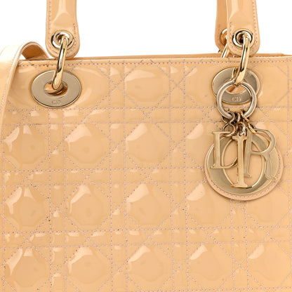 Christian Dior Patent Cannage Medium Lady Dior Beige 8 of 16