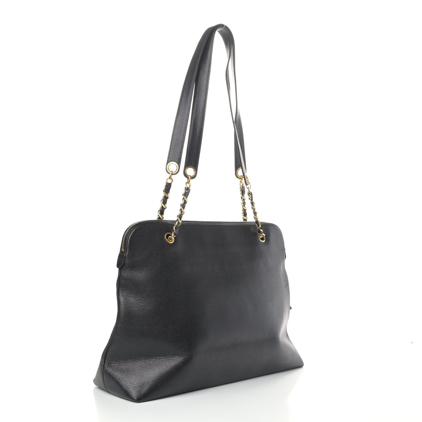 Caviar Large CC Shoulder Bag Black