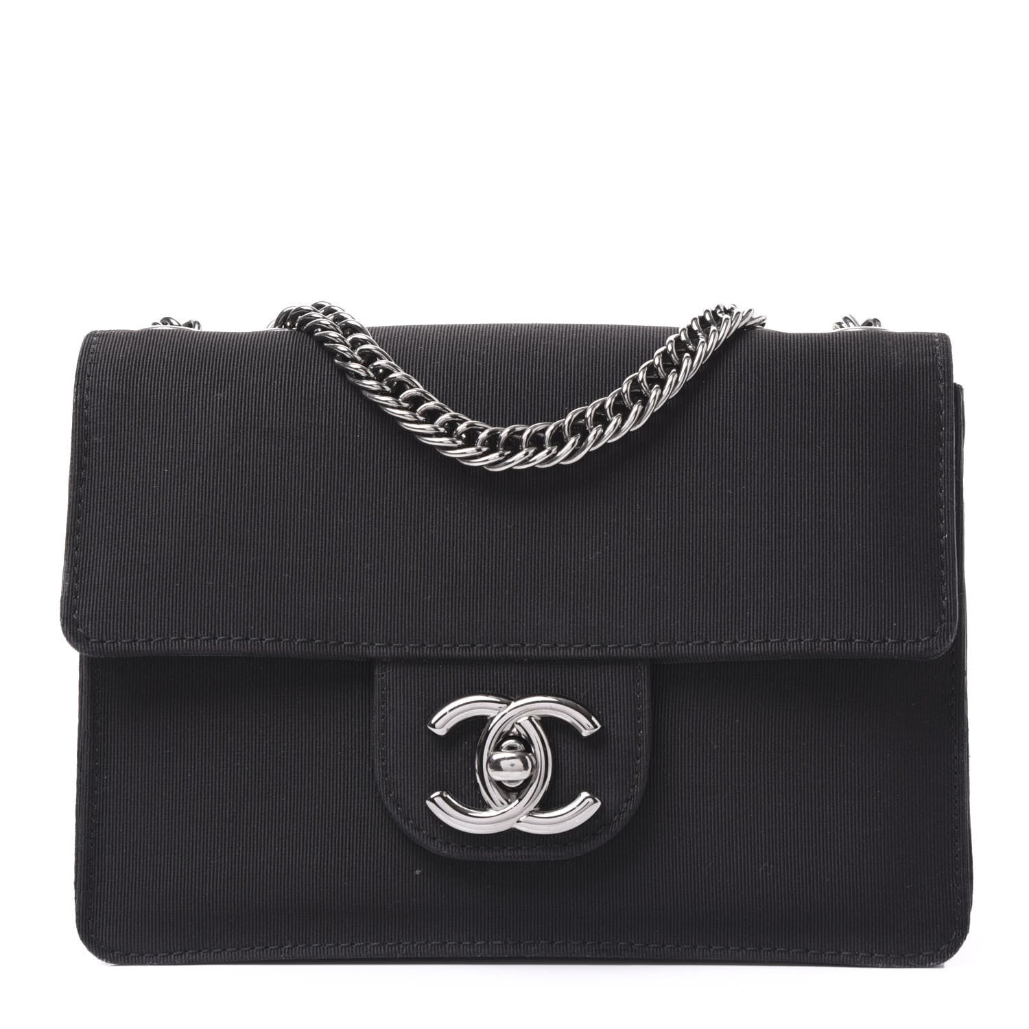 Chanel Grosgrain Mini Square Flap Bijoux Chain Black 1 of 9