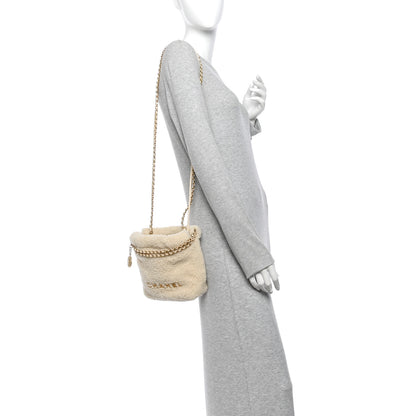 Chanel Shearling Quilted Mini Chanel 22 Ecru 2 of 10