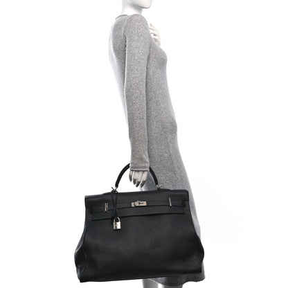 Hermes Taurillon Clemence Voyage Kelly 50 Black 2 of 10