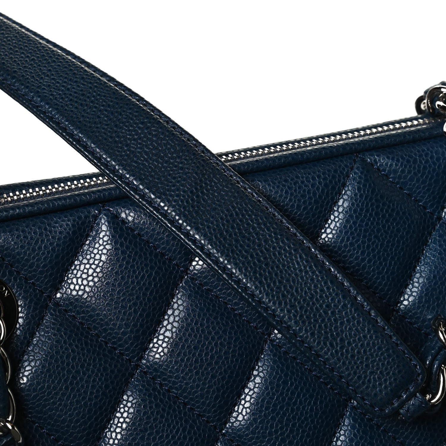 Chanel Caviar Quilted Framed Bowling Bag Blue 11 of 12