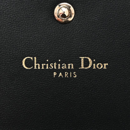 Christian Dior Metallic Patent Micro-Cannage Diorama Elancee Wallet Onyx Silver 6 of 8