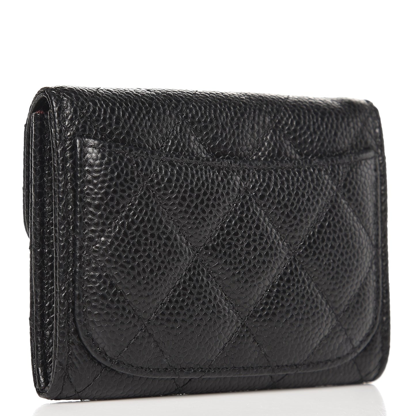 Caviar Quilted Card Holder Wallet Black