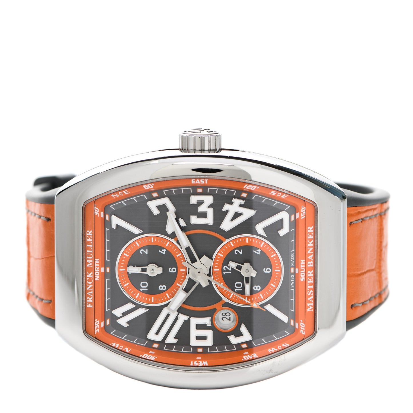 Stainless Steel Alligator 45mm Vanguard Master Banker Automatic Watch Black V45MBSCDTACOR