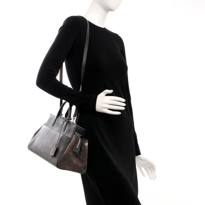Saint Laurent Grained Calfskin Suede Small Cabas Rive Gauche Dark Anthracite 8 of 15