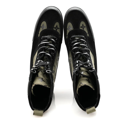 Louis Vuitton Suede Monogram Laureate Platform Desert Boots 37 Kaki Black 2 of 10