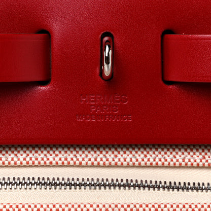 Hermes Vache Hunter Toile Pegase Pop Herbag Zip Retourne 31 PM Rouge Piment 6 of 9