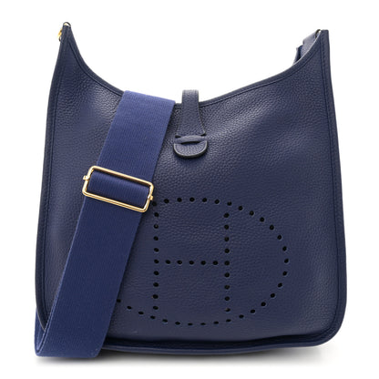 Hermes Taurillon Clemence Evelyne III PM Bleu Encre 1 of 12
