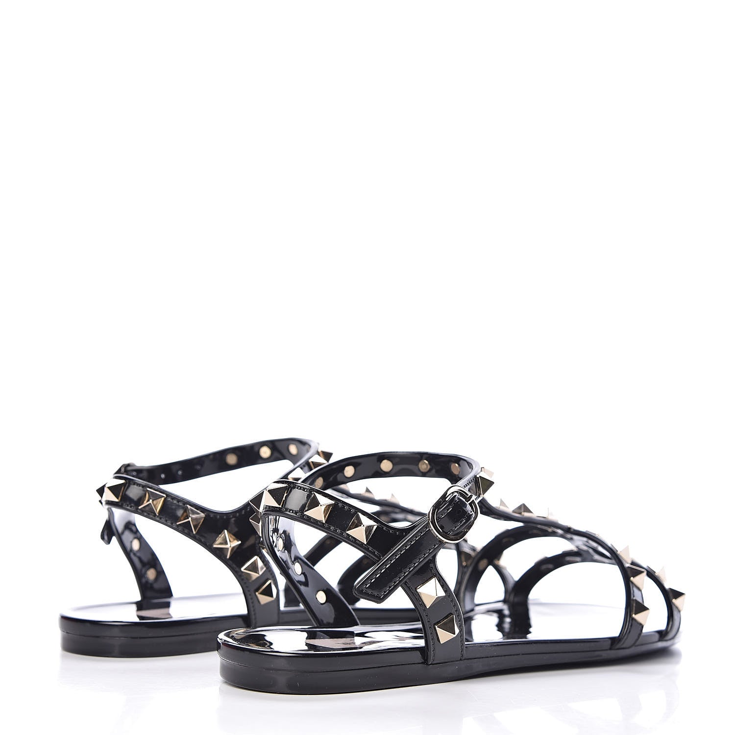 Valentino Garavani PVC Jelly Rockstud Caged Sandals 36 Black 4 of 9